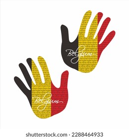 Hand drawn vector illustration with belgium flag pattern great for poster, magazine and clothes design