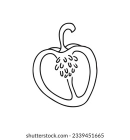 Hand drawn vector illustration bell pepper.