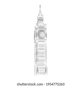 Hand Drawn Vector Illustration Big Ben Stock Vector (Royalty Free ...