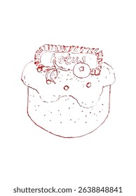 hand drawn vector illustration of a biscoff cake	
