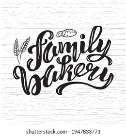 Ilustración de vectores dibujados a mano con la frase "Panadería Familiar" para vallas publicitarias, invitaciones, publicidad o decoración