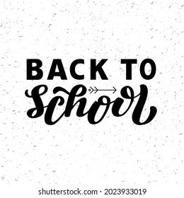 Ilustración vectorial dibujada a mano con letras negras "De vuelta a la escuela" para afiches, anuncios, pancartas o plantillas