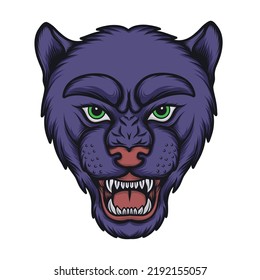 Hand drawn vector illustration black panther head  perfect for mascot logo  sticker  label  printing etc