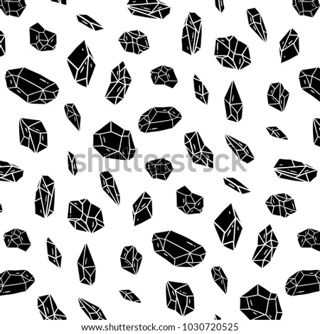 Hand drawn vector illustration of black crystal pattern on white background.
Pattern for textile, fabric,wrapping paper