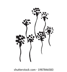 Handgezeichnete Vektorgrafik blühender Blumen. Logo-Design-Element für Sommerkollektion.