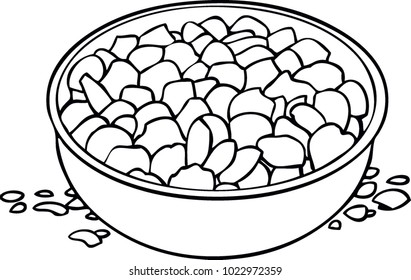 Hand drawn vector illustration of a bowl of Cereal