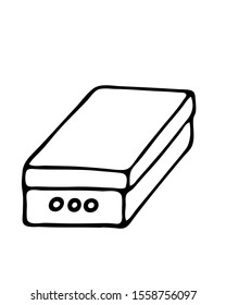 Hand drawn vector illustration 
with box for storing things, toys and other household items. Isolated on white background illustration with a hygienic theme for flyers, banners, booklets.