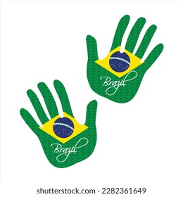 Handgezeichnete Vektorgrafik mit brasilianischem Fahnenmuster, ideal für Poster, Magazine und Webdesign