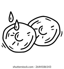 Ilustração vetorial desenhada à mão de almofadas de peito, estilo linear