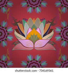 Hand drawn Vector illustration. Of bright elements. Seamless flower pattern can be used for wallpaper, website background, wrapping paper, invitation, flyer, banner or website.