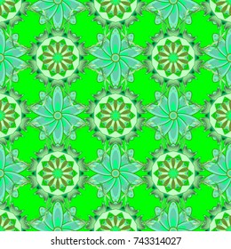 Hand drawn Vector illustration. Of bright elements. Seamless flower pattern can be used for wallpaper, website background, wrapping paper, invitation, flyer, banner or website.