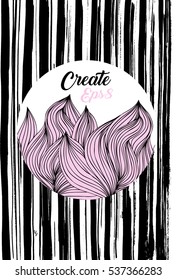 Hand drawn vector illustration with brush strokes with rough edges. Dry brush ink illustration.