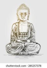 Hand Drawn Vector Illustration Of Buddha