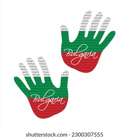Ilustración vectorial dibujada a mano con el patrón de bandera bulgaria excelente para el diseño de afiches, revistas y ropa
