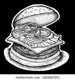 hand drawn vector illustration of burger
