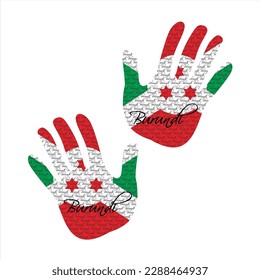 Hand drawn vector illustration with burundi flag pattern great for poster, magazine and clothes design
