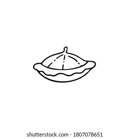 Hand drawn vector illustration of bush pumpkin.  Element for your cards, posters, stickers and seasonal design.