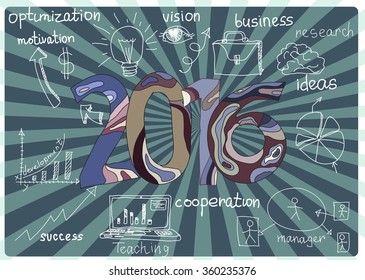 Hand drawn vector illustration. Business doodles Sketch set, info graphics elements isolated, vector shapes.
