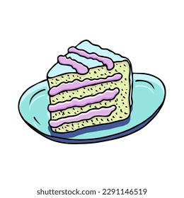 Hand drawn vector illustration, cakes and pastries, sketch in doodle style.