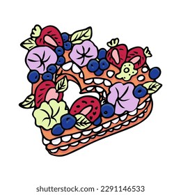 Hand drawn vector illustration, cakes and pastries, sketch in doodle style.