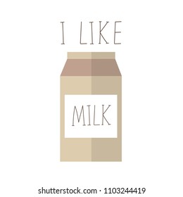 Hand drawn vector illustration with carton milk box packages. Used for poster, banner, web, t-shirt print, bag print, badges, flyer, logo design and more.