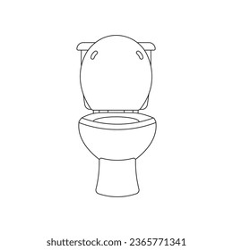 Dibujo manual Icono de inodoro de dibujos animados Vector en estilo doodle