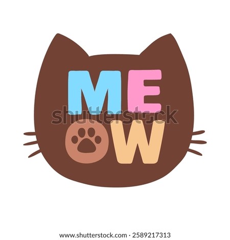 Hand drawn vector illustration cat face portrait. Illustration for icon, logo design, print, greeting card, sticker