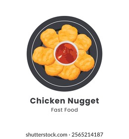 Hand drawn vector illustration of Chicken Nugget