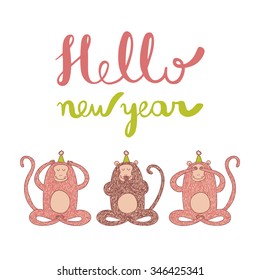 hand drawn vector illustration for Chinese new year