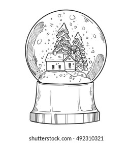 Hand Drawn Vector Illustration Christmas Snow Stock Vector (Royalty ...