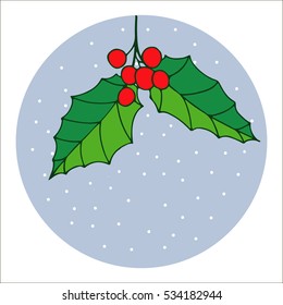 Hand drawn vector illustration of christmas berry.