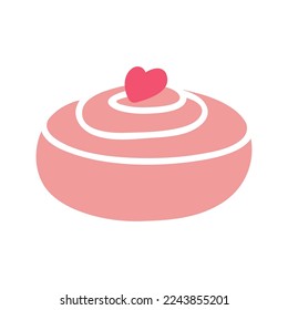 Hand drawn vector illustration of cinnamon roll bun. Doodle pastry for bakery design, cafe menu and decor