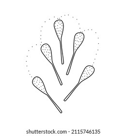 Hand drawn vector illustration of circus juggler mace in doodle style. Cute illustration of a circus equipment on a white background in doodle style.