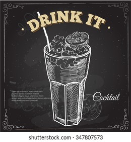 Hand drawn vector illustration of cocktail mojito eps10