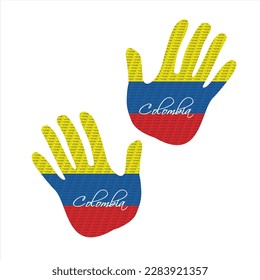 Hand drawn vector illustration with colombia flag pattern great for poster, magazine and web design