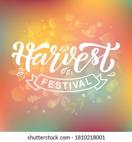 Ilustración vectorial de mano con la frase "Festival de la cosecha" para celebración, pancarta o plantilla