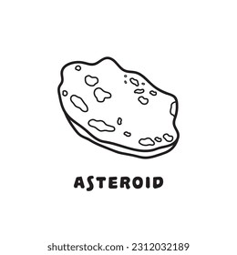 Hand drawn Vector illustration color children asteroid icon flat design illustration