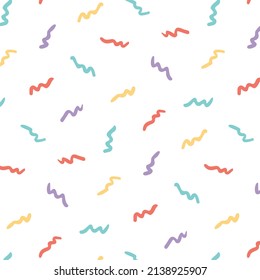 Hand drawn vector illustration of colorful lines pattern.