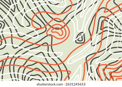 hand drawn vector illustration with colorful abstract lines background