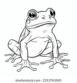 hand drawn vector illustration of a coloring book with a frog