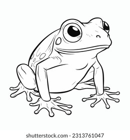 hand drawn vector illustration of a coloring book with a frog