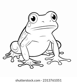 hand drawn vector illustration of a coloring book with a frog