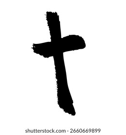 Hand drawn vector illustration of a cross.