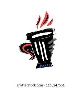 Hand drawn vector illustration of a cup