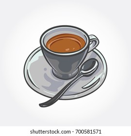 Hand drawn vector illustration of a cup of Coffee.
