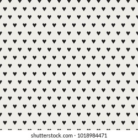 Hand drawn vector illustration with cute hearts. Geometric Seamless Pattern.