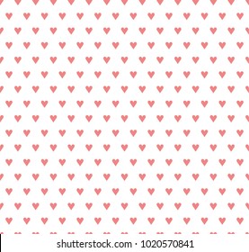 Hand drawn vector illustration with cute hearts. Geometric Seamless Pattern.