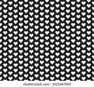 Hand drawn vector illustration with cute hearts. Geometric Seamless Pattern.