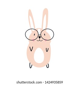 hand drawn vector illustration of cute romantic bunny girl, can be used for kid's or baby's shirt design, fashion print design.