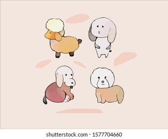 Hand Drawn Vector Illustration Cute Dog Stock Vector (Royalty Free ...